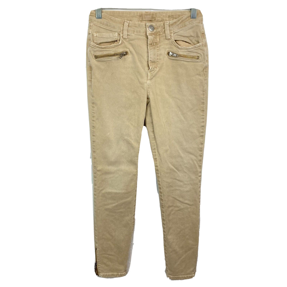 Closed Jeans Pants Womens Sz‎ 4 Aimie Zipper Skinny Beige Tan Cotton Stretch